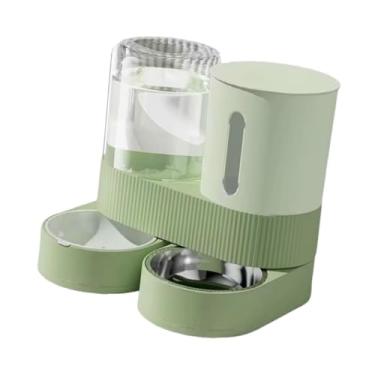 Imagem de IEUDNS Alimentador automático rotativo para animais de estimação, tigela para cães, alimentador portátil destacável para gatos, tigela de comida para animais, Verde