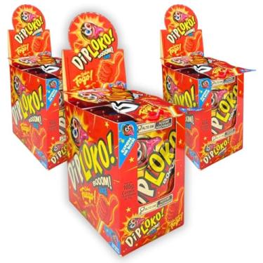 Imagem de Kit 3 CXs Pirulito Diploko Explosive Fogo Morango Pepper Danilla C/15