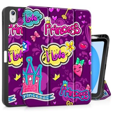 Imagem de Tuiklol Capa para iPad de 11 polegadas (chip A16) 2025 geração 11ª / iPad 11 polegadas 2022 10ª geração, suporte fino para lápis com capa traseira de TPU e suporte de três dobras e despertar/hibernar