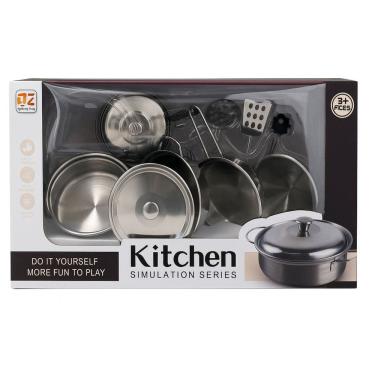 Imagem de Kit de Panelinhas de Brinquedo em Aço Inoxidável – Conjunto de Utensílios de Cozinha Infantil