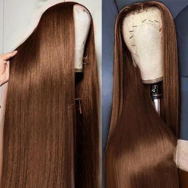 Imagem de Perucas frontais de renda AMIRTY castanho chocolate 100% cabelo humano