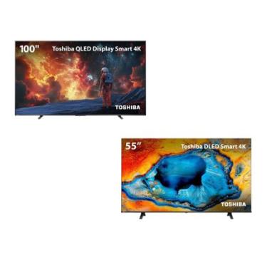 Imagem de Smart TV QLED 100 4K UHD Toshiba Google TV + TV Toshiba de 55" 4k DLED VIDAA - 100Z670RS1KD 100Z670RS1KD