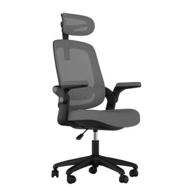 Imagem de Cadeira de Escritório Ergonômica Preta/Cinza Elements Astra