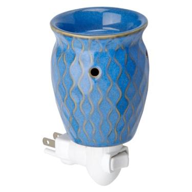 Imagem de Fabulous Frannie Aquecedor de cera de cerâmica derretida, aquecedor de cera para cera perfumada, aquecedor de cera perfumada para óleo de fragrância, queimador de cera de luz noturna decoração ondas