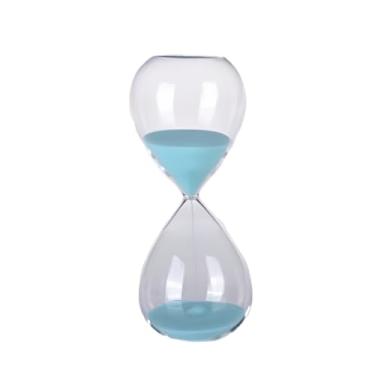 Imagem de Ampulheta de vidro temporizador de areia(PEQUENO 8X4cm - AZUL BEBÊ)