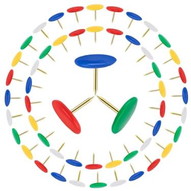 Imagem de XILILAI 300 peças de tachinha, pinos coloridos, tachinha colorida vibrante para quadro de avisos, quadro de cortiça e decoração de parede - alfinetes de cores sortidas