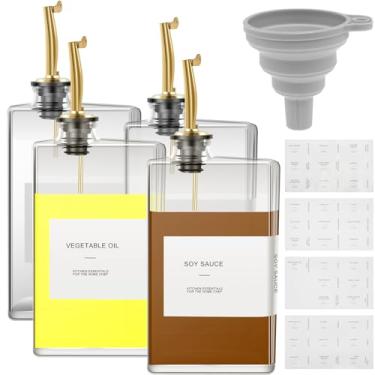 Imagem de FALESOUL Garrafa dispensadora de azeite de oliva para cozinha, conjunto de dispensador de óleo e vinagre de 500 ml, frasco dispensador de azeite de oliva, dispensador de molho de soja, dispensador de