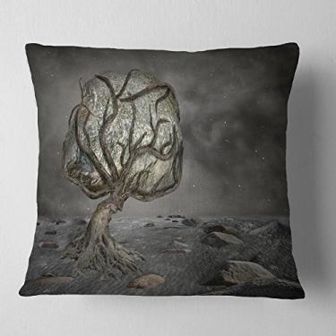 Imagem de Designart Burden of Life Manta abstrata para sala de estar, sofá, almofada de alta qualidade + capa de almofada impressa em ambos os lados 40,64 cm x 40,64 cm