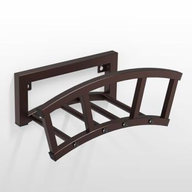 Imagem de Suporte de mangueira de jardim montado na parede, suporte de mangueira de água de metal resistente para uso ao ar livre comporta tubo de água de 38 metros, suporte organizador de mangueira removível