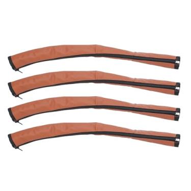 Imagem de Aramox Tampa do Carrinho de Carrinho de Couro 4pcs PU, Capa do Apoio de Braço, Acessórios para Zíper do Protetor de Manga de Carona para Bebês para Bebês para Proteção e Conforto Total, (Marrom)
