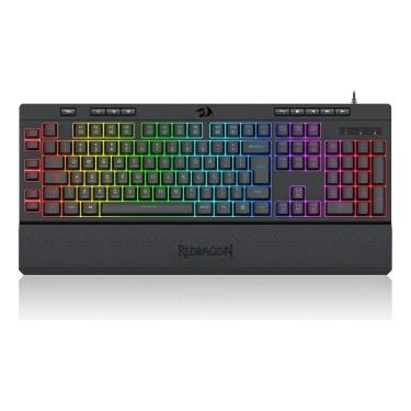 Imagem de Teclado Gamer Membrana Redragon Shiva V2 RGB Preto Com Fio