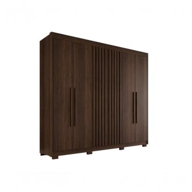 Imagem de Guarda Roupa Casal Ripado Com 6 Portas E 6 Gavetas Granada - Salleto Savana