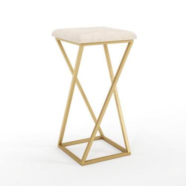 Imagem de Banqueta Z Media Industrial Metal - Automac Decor, Dourado