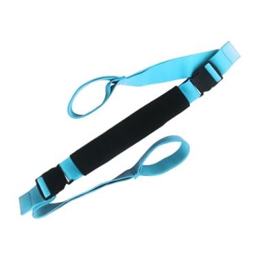 Imagem de oshhni Cinta de ioga, cinta de alongamento para ioga, pilates, flexibilidade, treino elástico, portátil, ajustável, multiuso, ginástica, faixa elástica, Azul