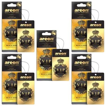 Imagem de Kit 5 Cheirinho Pra Carro Aromatizador Areon Vip Black King