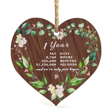 Imagem de Enfeite de casamento de primeiro Natal 2025, presentes de casamento para casais, decorações de festa de aniversário de casamento de 1 ano, papel de feliz primeiro ano para ela, recém-casado, Sr. e Sra