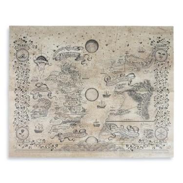 Imagem de ConQuest Journals A Court of Thorns and Roses Mapa do Mundo Prythian, papel autêntico estilo pergaminho, arte dupla face ACOTAR, impressão dobrada, 40,6 cm x 50,8 cm, coleção Sarah J. Maas