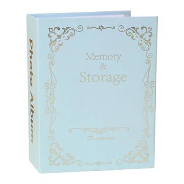 Imagem de MotiveTech Álbum de fotos 4x6 com 100 bolsos, livro de memórias de bebê faça você mesmo, livro ilustrado para viagens e casamentos, Azul Claro