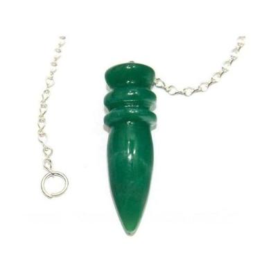 Imagem de Pêndulo de Quartzo Verde Natural com Lapidação Egípcia para Atacado - 