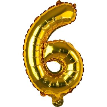 Imagem de BALAO METALIZADO PEQUENO DOURADO NUMERO 6 01 un.