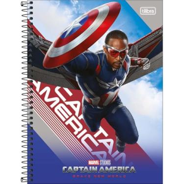 Imagem de Tilibra - Caderno Espiral Capa Dura Universitário 10 Matérias Capitão América 160 Folhas - Capitão América Voando