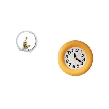 Imagem de Fenteer Escultura Abstrata de Leitora Feminina, Peça Central com Relógio de Parede Silencioso Contemporâneo para Decoração de Quarto, Estante, Cozinha E Sala