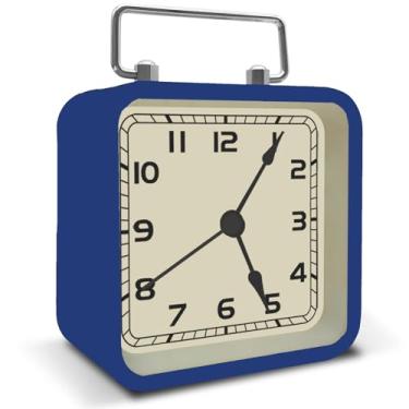 Imagem de Despertador Snooze com luz noturna, relógio de mesa vintage de 10 cm para prateleira de cabeceira de banheiro, relógio super silencioso sem tique-taque para quarto de crianças, relógio analógico retrô operado por bateria para presente (azul)