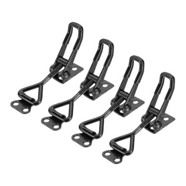 Imagem de HARFINGTON 4 peças de grampo ajustável M5 x 25 mm 99.8 kg capacidade de retenção 4001 estilo trava de liberação rápida prendedores ferrolho para tampa de defumador gabarito caixa de ferramentas, preto
