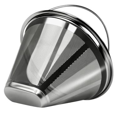 Imagem de Filtro de café nº 4 de aço inoxidável, filtro de café reutilizável, compatível com máquinas de café Technivorm Moccamaster KBGV e KBT.