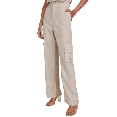 Imagem de Calça Feminina Lado Avesso Reta Cargo Bege Natural - L1255-Feminino