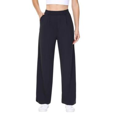 Imagem de Calça feminina, blason, perna larga, elástica, preta, 29" S - Blaosn