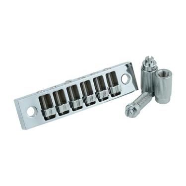 Imagem de Guyker Ponte Tune-o-matic para guitarra, ponte gaita de liga de zinco com espaço de corda de 10,3 mm, peça de substituição para guitarras elétricas (GM013, Chrome)