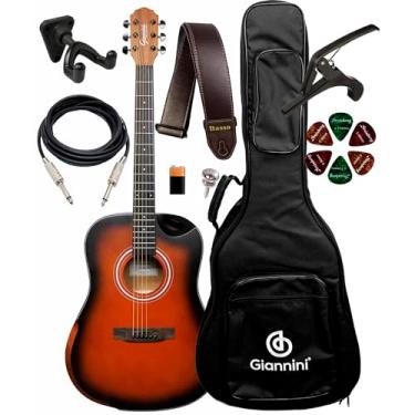 Imagem de Violão Aço Eletroacústico Giannini Gdh + Suporte Spf (SUNBURST)