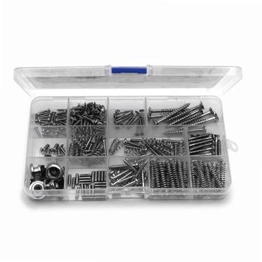 Imagem de ROZILO Kit de parafusos de guitarra 201 peças kit de telecaster parafuso pickguard para FD/Tele/Strat/Sq, afinador, cabeça de máquina, placa de pescoço, pinos de extremidade de alça de guitarra