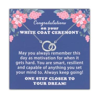 Imagem de BLEOUK Colar de cerimônia de jaleco branco para graudação médica, farmacêutico, enfermagem, veterinário, futuro, médico, enfermeira, joia, Small, Metal, na unknow
