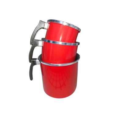 Imagem de Jogo 3 Peças Canecão Leiteira Fervedor Até 2,5L Especial Vermelho Alumínio