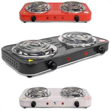 Imagem de Fogão Elétrico Fogareiro Portátil Cooktop 2 Bocas 2000w 220V (VERMELHO)
