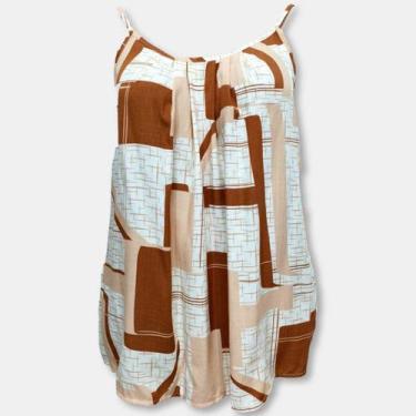 Imagem de Blusa Bata Alça Com Regulagem Viscose Estampada Gg Plus Size - Sarat M