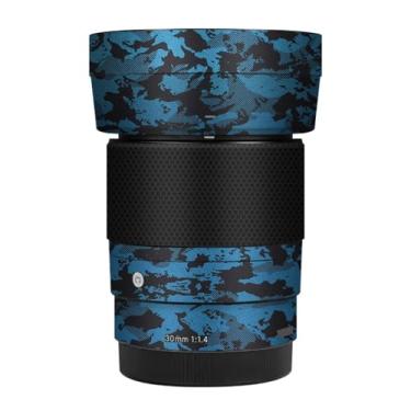 Imagem de 30 1.4 E Acessórios de película para lente de câmera adesivo de película protetora de vinil para Sigma 30 mm F1.4 DG DN adequado para Sony E Mount adesivos protetores de câmera (azul cavaleiro)