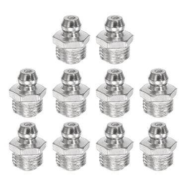Imagem de Encaixe de graxa reta de ferro niquelado M10 x acessórios de encaixe de graxa hidráulica de rosca de 1 mm, 50 peças