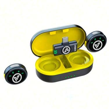 Imagem de Microfone Sem Fio Duplo Lapela Profissional Com Fixação Magnética A5 Compatível Ios Android