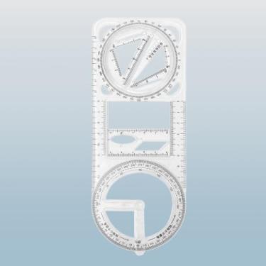 Imagem de 1 peça régua de escala de desenho geométrico para estudante, arte matemática, ferramenta de medição, artigos de papelaria, transparente, estilo 1