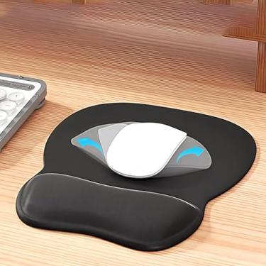 Imagem de Mouse pad ergonômico com descanso de pulso em gel, mouse confortável com superfície de suporte de pulso suave e base de poliuretano antiderrapante, computador, laptop, escritório e casa