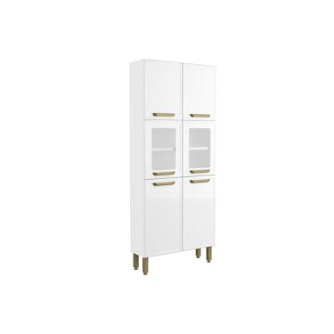 Imagem de Paneleiro De Cozinha Bella C- 6 Portas (2 C- Vidro) 80cm Branco - Bertolini