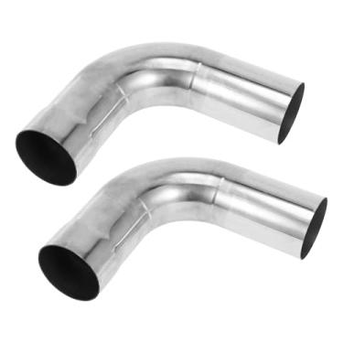 Imagem de Motoforti Tubo de escape de mandril de 90 graus Tubo de escape de carro Mandril Curva DIY Tubo personalizado 5,7 cm OD 15 cm Comprimento da perna Aço inoxidável 304 2 peças