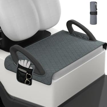 Imagem de Triforde Capas de assento de carrinho de golfe com toalha de golfe, capa de assento de carro de taco de golfe com 4 bolsos laterais universal serve para EZGO, Yamaha, Club Car e mais assentos para 2