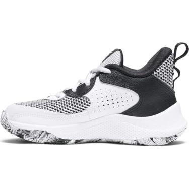 Imagem de Under Armour Tênis de basquete pré-escolar Curry 3Z 24 - Durável com tração aprimorada, (100) Branco/Preto/Preto, 12.5 Little Kid