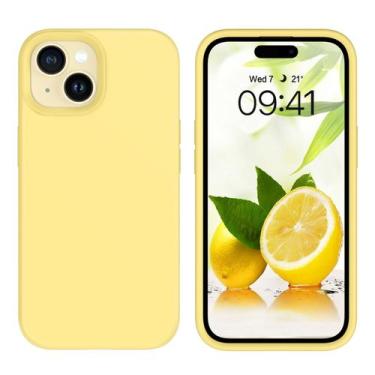 Imagem de Capa para celular GUAGUA iPhone 15 Plus 6,7" Silicone Amarela