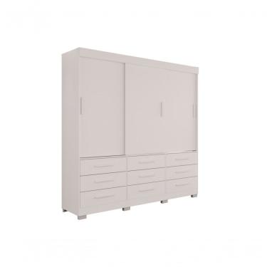 Imagem de Guarda-roupa New Star 3 Portas 9 Gavetas 1,80 Salleto Branco