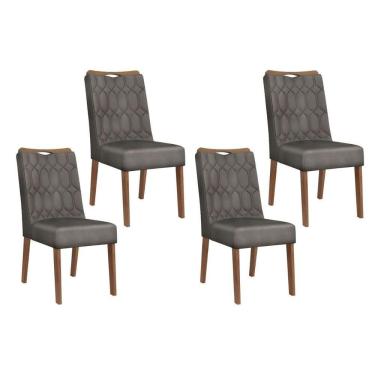 Imagem de Kit 4 Cadeiras Sala Jantar Bia 4 Un Freijó Suede Lunar